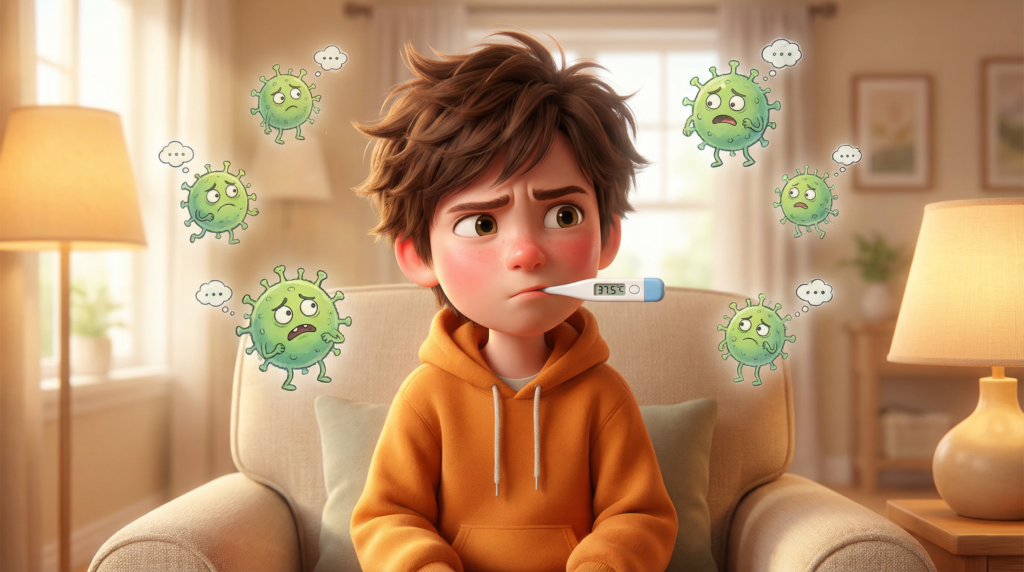 インフルエンザ　あまり熱出ない