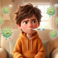 インフルエンザ　あまり熱出ない